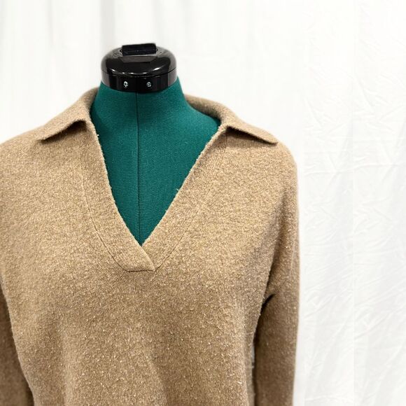 J. Crew Brown Polo Sweater in Extra-Soft Yarn | Sz S - Picture 4 of 8